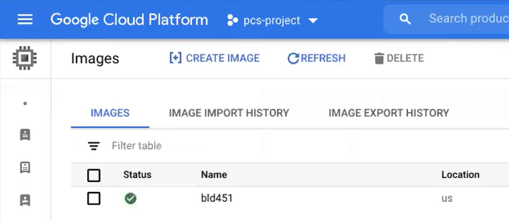 GCP Images Page