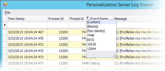 Personalization Server Log Viewer