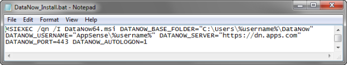 DataNow batch file example