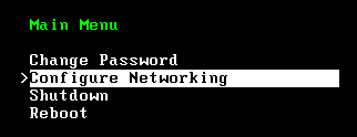 Configure Networking option