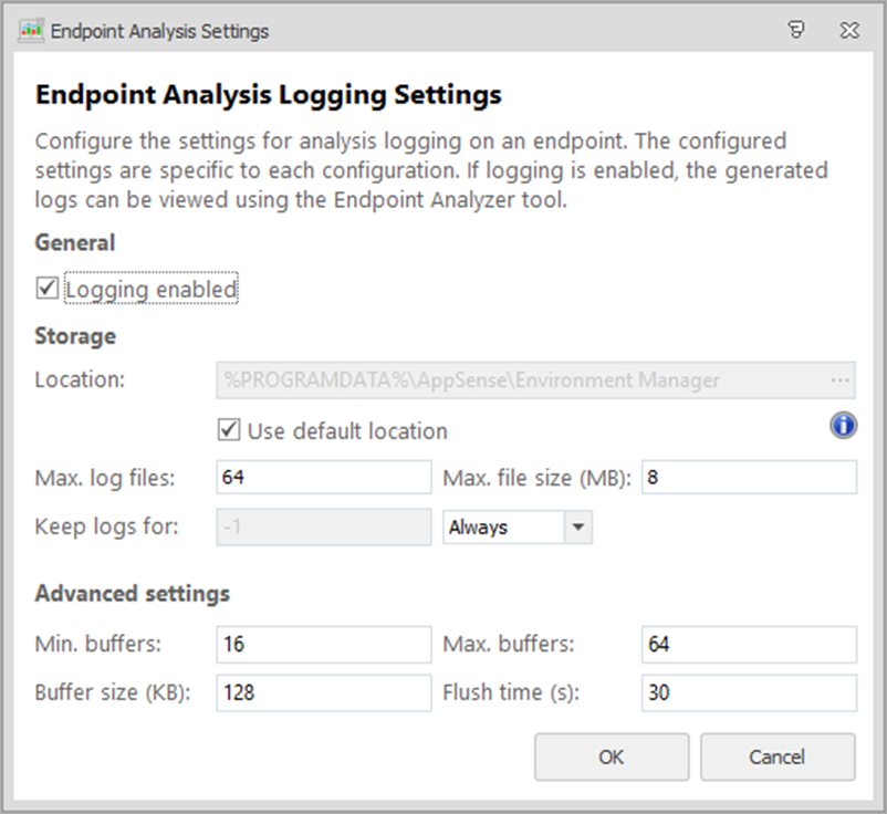 Endpoint Analysis - Settings