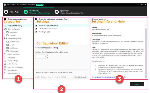 Windows Client Policy Tool - Client Config