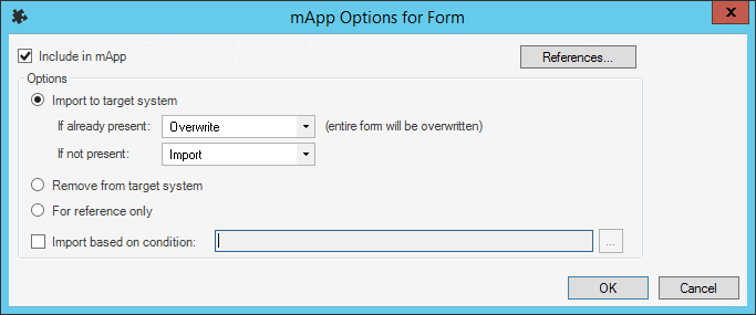 mApp Solution Options for Form