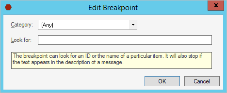 System Analyzer - Edit Breakpoint Window