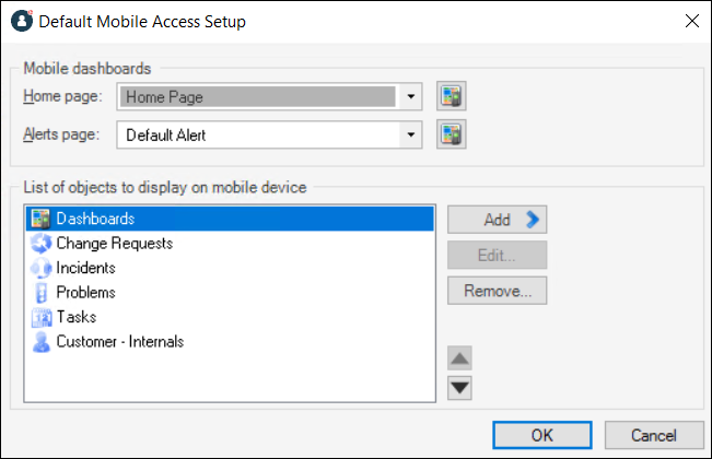 Default Mobile Access Setup for User
