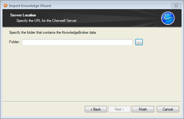Import Knowledge Wizard Server Location