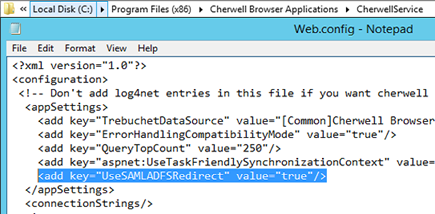 SAML: Relay key in config file.