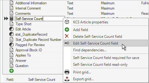 KCS Self-Service Count