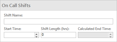 On Call Shifts Form