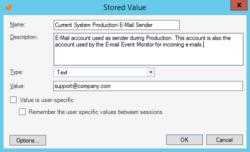 Stored Value - Current System Sender
