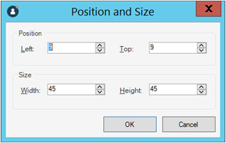 Position and Size window