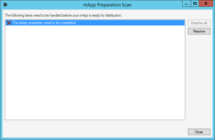 mApp Solution Preparation Scan Results