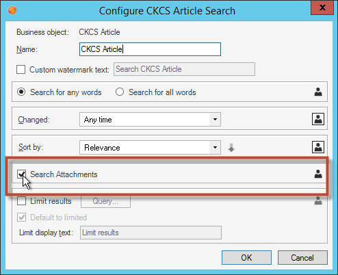 CKCS Knowledge Search Options