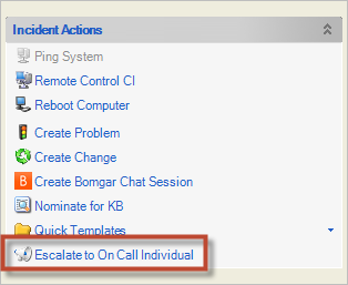 Escalate to On Call Individual Button