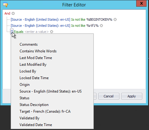 Language Pack Filter Editor