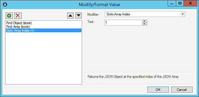 Go to Array Index JSON Modifier