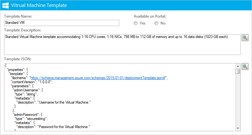 Vm Format Define the Virtual Machine Template for Azure®