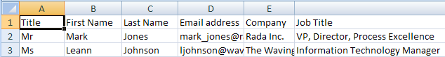 CSV File Format