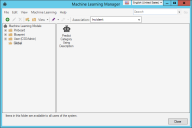 Machine Learning Manager window