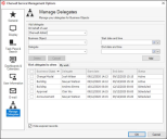 Work delegated to others tab in Manage Delegates window