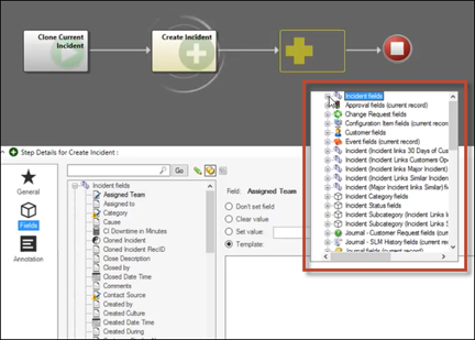 one step designer showing token selector