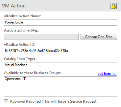 vRealize Action Lookup Table