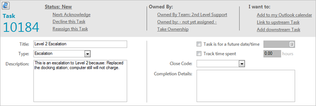 Incident Default Team Assignment and Escalation - Second-Level Task
