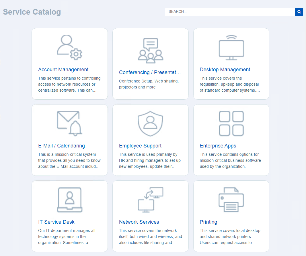 About the Service Catalog