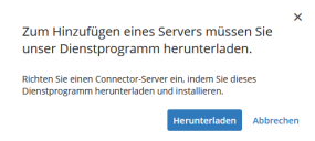 Klicken Sie auf die Schaltfläche "Herunterladen", um das Connector-Server-Dienstprogramm herunterzuladen und zu installieren.