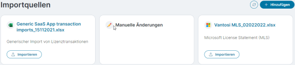Seite "Importquellen"