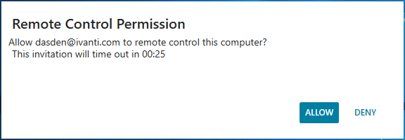 Anfrage für Remotesteuerungsberechtigung