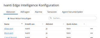 Edge Intelligence-Konfigurationsseite