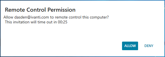 Remote control permission request