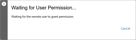 Waiting for user permission dialog box