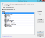 File Type Filtering dialog