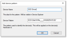 add device pattern dialog