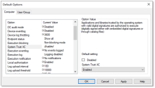 default options dialog