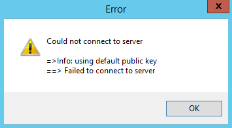 error message - could not connect to server