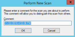 Perform New Scan dialog