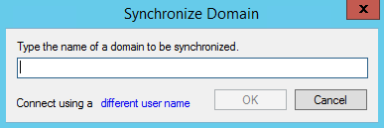 synchronize domain dialog