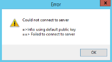 Error dialog - could not connect to server