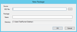 New Package dialog