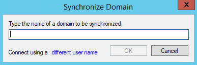 Synchronize domain dialog