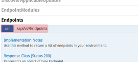Expanded view of Endpoints > GET /api/v2/Endpoints in Swagger