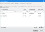 Add Wakepoints Dialog, listing endpoints that can be used as wakepoints