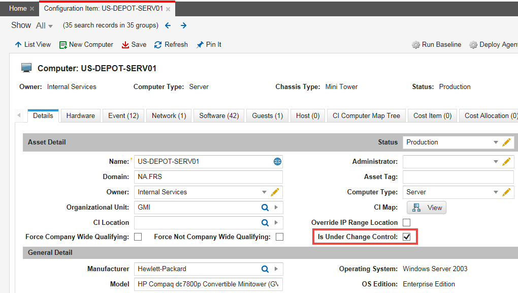 Working with the Configuration Baseline