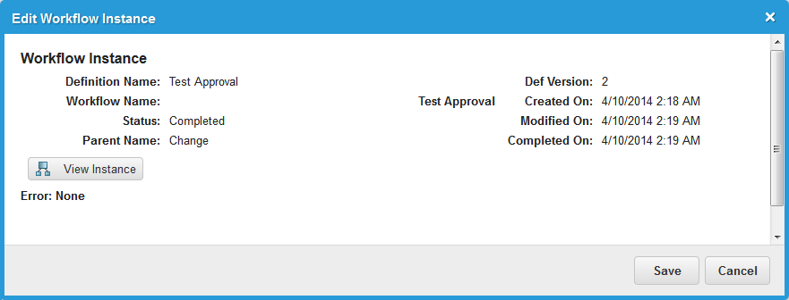 Working with Workflow Instances