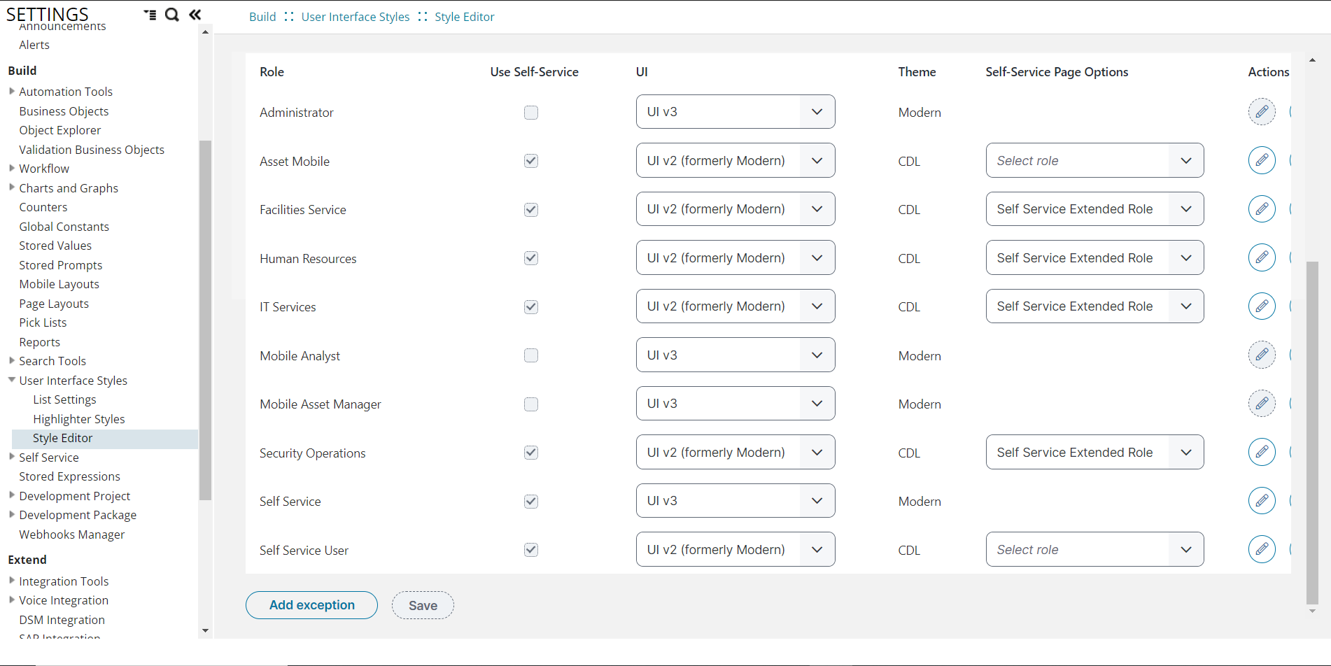 Example: Changing the UI from V2 to UI V3