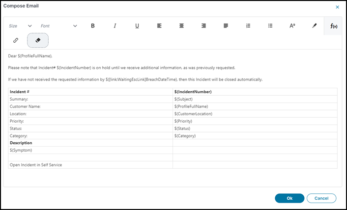 Reminder Email to customer