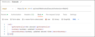 XML version of Postman request